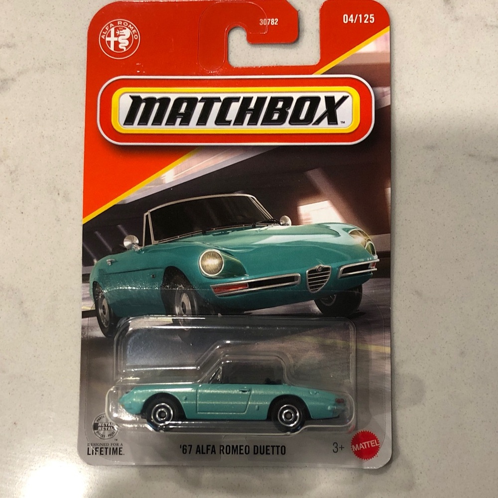 Mattel Matchbox '67 Alfa Romeo Duetto - Teal and Black